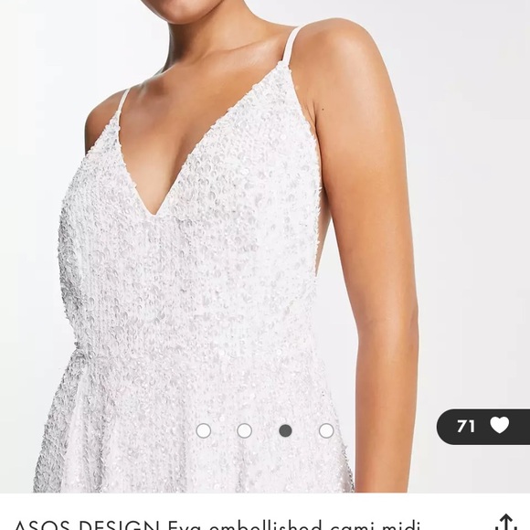 ASOS Ava Embellished Cami Midi Dress Size 6 - Picture 3 of 11